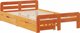 vidaXL Σκελετός κρεβατιού 135x190 cm από μασίφ πεύκο σε κεχριμπαρένιο καφέ