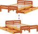 vidaXL Σκελετός κρεβατιού 135x190 cm από μασίφ πεύκο σε κεχριμπαρένιο καφέ