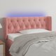 Zaglowek do lozka z LED, rozowy, 103x16x78/88 cm, aksamit