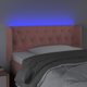 Zaglowek do lozka z LED, rozowy, 103x16x78/88 cm, aksamit