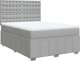 vidaXL Κρεβάτι Continental με στρώμα, ανοιχτό γκρι, ύφασμα, 160x200 cm