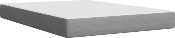 vidaXL Κρεβάτι Continental με στρώμα, ανοιχτό γκρι, ύφασμα, 160x200 cm