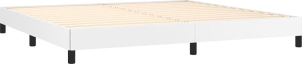 vidaXL Κά Frame κρεβατιού, λευκό, 200x200 εκ., με οικολογικό δέρμα