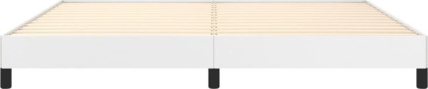 vidaXL Κά Frame κρεβατιού, λευκό, 200x200 εκ., με οικολογικό δέρμα