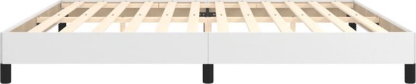 vidaXL Κά Frame κρεβατιού, λευκό, 200x200 εκ., με οικολογικό δέρμα