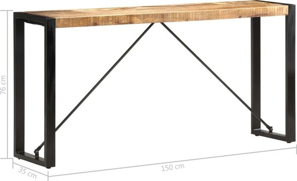 Κονσόλα vidaXL από Μασίφ Ξύλο Μάνγκο, 150 x 35 x 76 cm