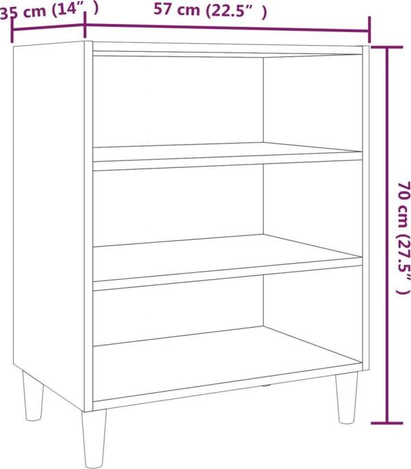 vidaXL Ντουλάπι, καπνιστή δρυς, 57x35x70 εκ., μοριοσανίδα