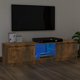 vidaXL Έπιπλο TV με LED, καπνιστή βελανιδιά, 120x30x35,5 εκ