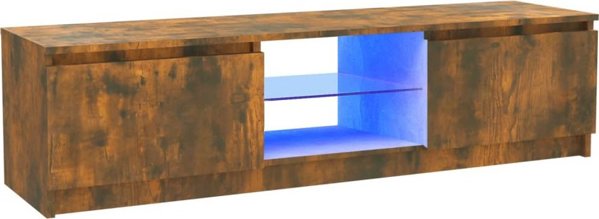 vidaXL Έπιπλο TV με LED, καπνιστή βελανιδιά, 120x30x35,5 εκ