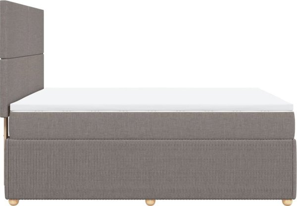 vidaXL Lozko kontynentalne z materacem taupe 140x200 cm tkanina