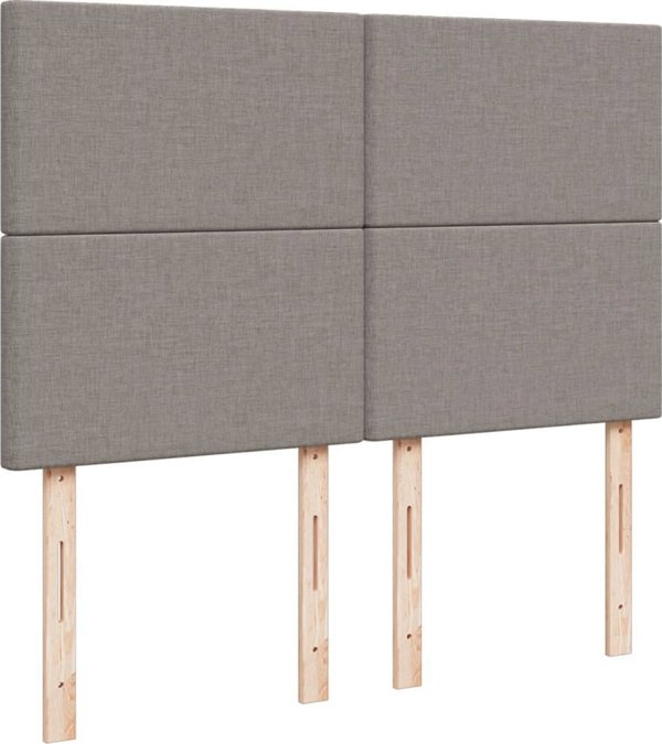 vidaXL Lozko kontynentalne z materacem taupe 140x200 cm tkanina
