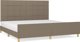 vidaXL Κρεβατοκάμαρα με κεφαλάρι, taupe, 200x200 cm, επενδεδυμένη με ύφασμα