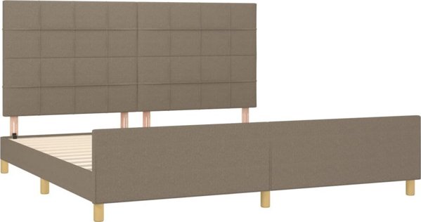 vidaXL Κρεβατοκάμαρα με κεφαλάρι, taupe, 200x200 cm, επενδεδυμένη με ύφασμα