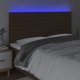vidaXL Κεφαλάρι για κρεβάτι με LED, σκούρο καφέ, 160x5x118/128 εκ, ύφασμα