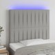 vidaXL Κεφαλάρι κρεβατιού με LED, ανοιχτό γκρι, 80x5x118/128 cm, ύφασμα