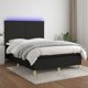 vidaXL Κρεβάτι Continental με Στρώμα, Μαύρο, 140x190 cm, Υφασμάτινο