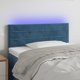 vidaXL Zaglowek do lozka z LED, ciemnoniebieski, 90x5x78/88cm, aksamit