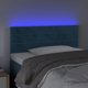 vidaXL Zaglowek do lozka z LED, ciemnoniebieski, 90x5x78/88cm, aksamit