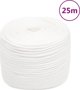 vidaXL Linka zeglarska, biala jednolita, 8 mm, 25 m, polipropylen