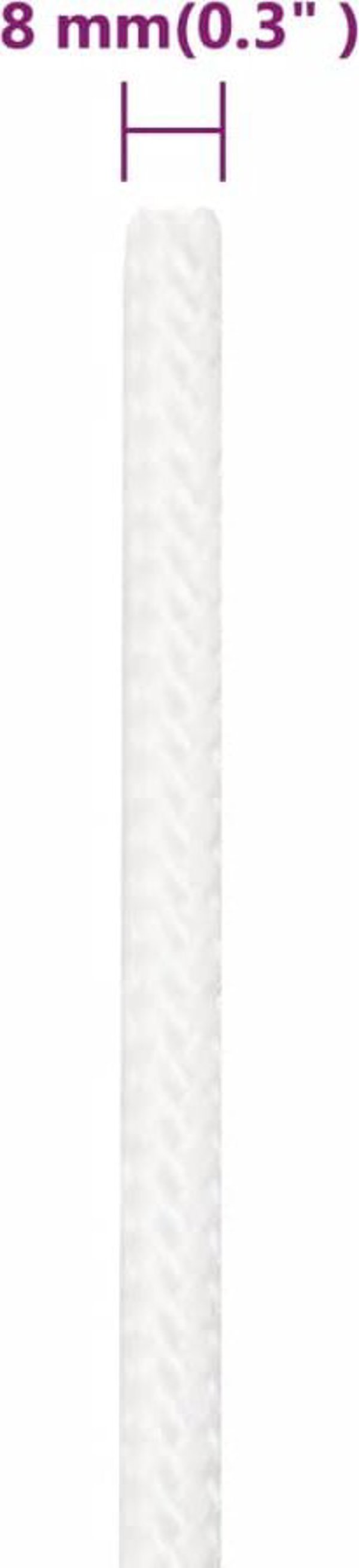 vidaXL Linka zeglarska, biala jednolita, 8 mm, 25 m, polipropylen