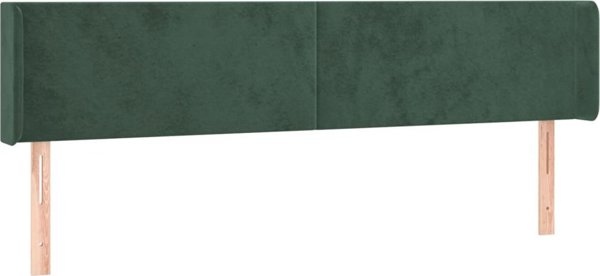 vidaXL Κεφαλάρι Uszak, σκούρο πράσινο, 203x16x78/88 cm, βελούδο