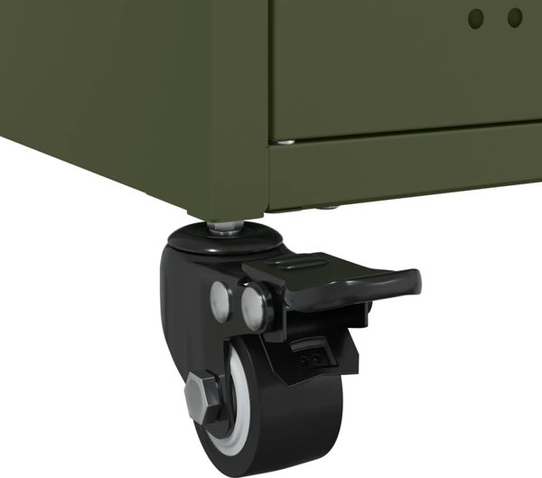 vidaXL Szafka RTV, oliwkowa, 68x39x43,5 cm, stal