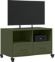 vidaXL Szafka RTV, oliwkowa, 68x39x43,5 cm, stal