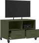 vidaXL Szafka RTV, oliwkowa, 68x39x43,5 cm, stal
