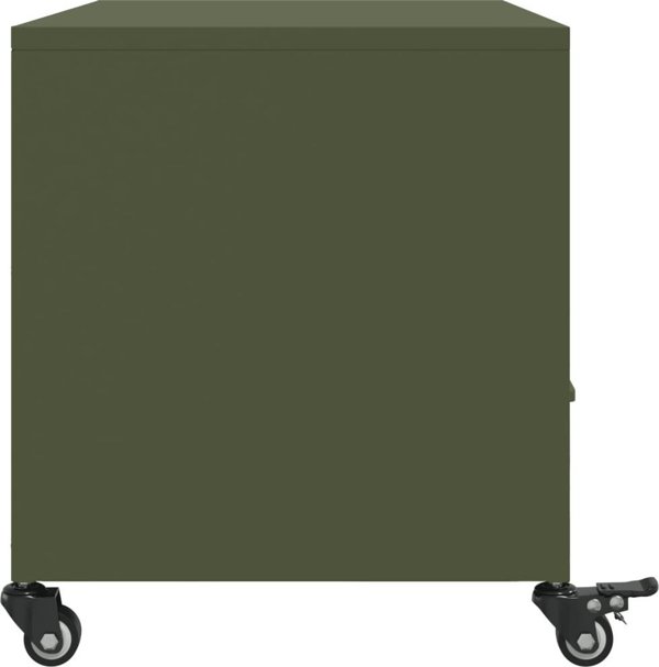 vidaXL Szafka RTV, oliwkowa, 68x39x43,5 cm, stal