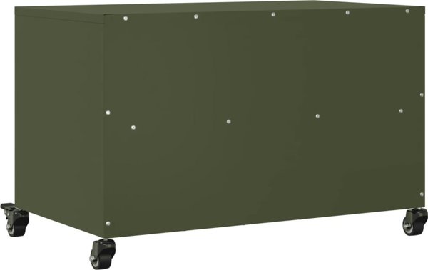 vidaXL Szafka RTV, oliwkowa, 68x39x43,5 cm, stal
