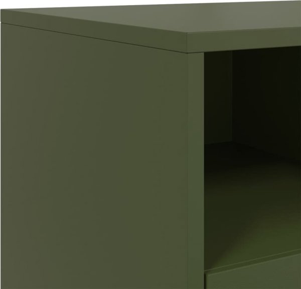 vidaXL Szafka RTV, oliwkowa, 68x39x43,5 cm, stal