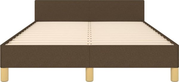 vidaXL Κρεβατοκάμαρα με κεφαλάρι, σκούρο καφέ 120x200 cm, επενδεδυμένη με ύφασμα