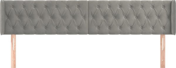 vidaXL Κεφαλάρι τύπου uszak, ανοιχτό γκρι, 203x16x78/88 cm, βελούδο