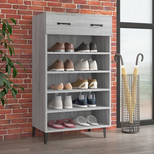 vidaXL Szafka na buty, szary dab sonoma, 60x35x105 cm