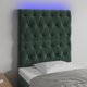 vidaXL Zaglowek do lozka z LED, skarrozielony, 80x7x118/128 cm