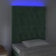vidaXL Zaglowek do lozka z LED, skarrozielony, 80x7x118/128 cm