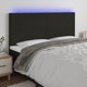 vidaXL Zaglowek do lozka z LED, czarny, 160x5x118/128 cm, tkanina