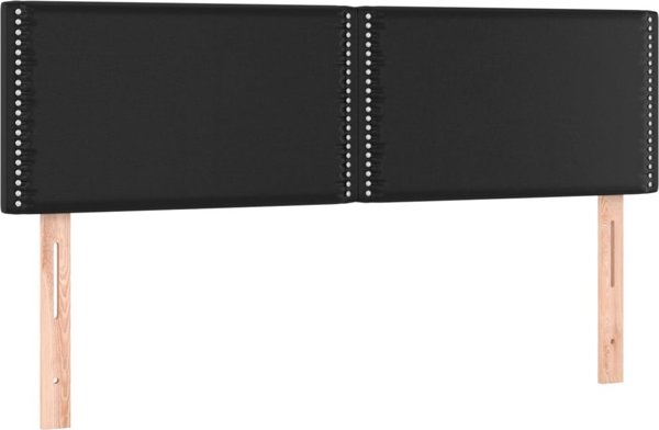 vidaXL Zaglowki do lozka, 2 τεμ, μαύρο, 72x5x78/88 cm, τεχνητό δέρμα