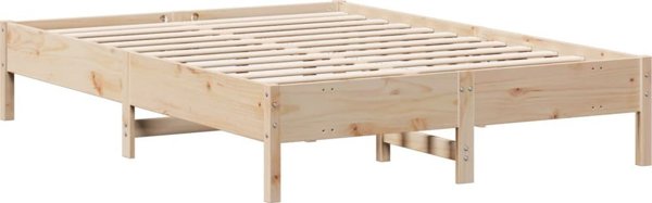 Κρεβάτι vidaXL με ράφι χωρίς στρώμα, 140x200 cm, από μασίφ πεύκο