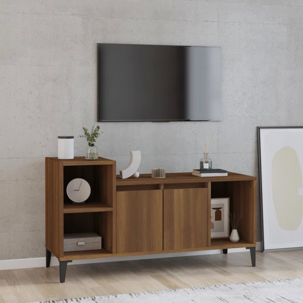 vidaXL Σκαμπό για Τηλεόραση, Καφέ Δρυς, 100x35x55 cm