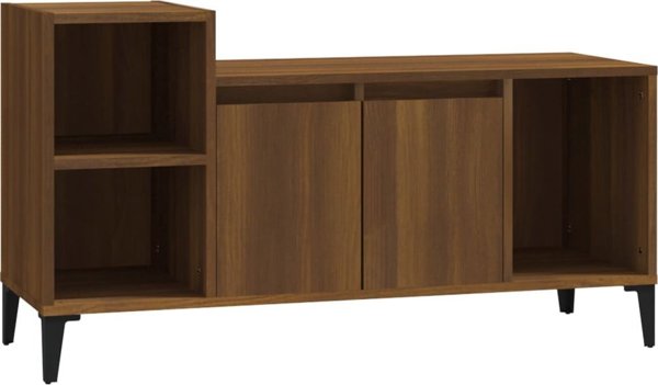 vidaXL Σκαμπό για Τηλεόραση, Καφέ Δρυς, 100x35x55 cm