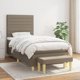 vidaXL Κρεβάτι κοντινεντάλ με στρώμα taupe, ύφασμα 90x190εκ