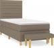 vidaXL Κρεβάτι κοντινεντάλ με στρώμα taupe, ύφασμα 90x190εκ
