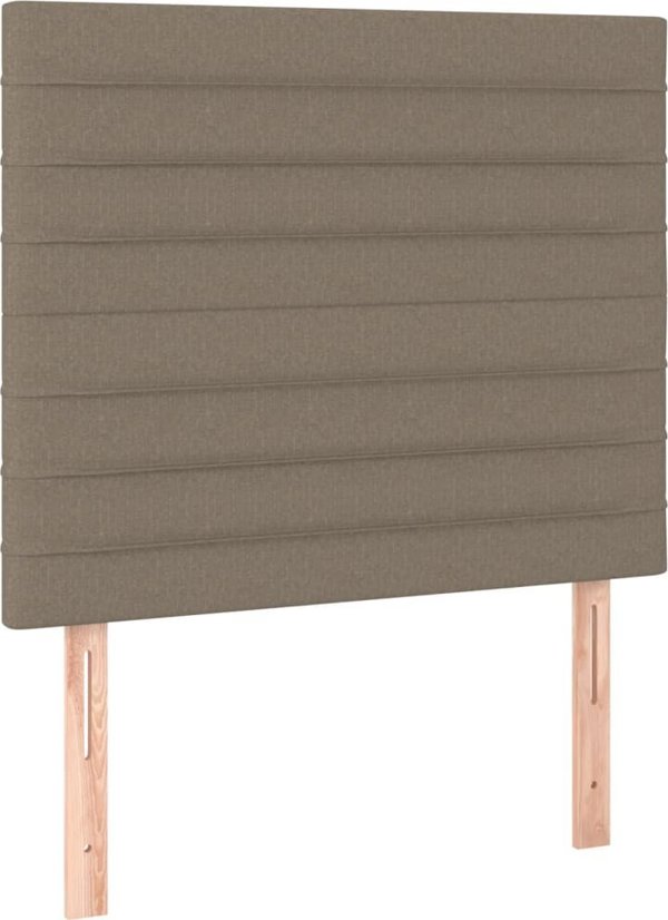 vidaXL Κρεβάτι κοντινεντάλ με στρώμα taupe, ύφασμα 90x190εκ