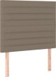 vidaXL Κρεβάτι κοντινεντάλ με στρώμα taupe, ύφασμα 90x190εκ