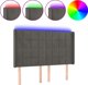 vidaXL Προσκέφαλο κρεβατιού με LED, σκούρο γκρι, 147x16x118/128 εκ, βελούδινο