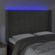 vidaXL Προσκέφαλο κρεβατιού με LED, σκούρο γκρι, 147x16x118/128 εκ, βελούδινο