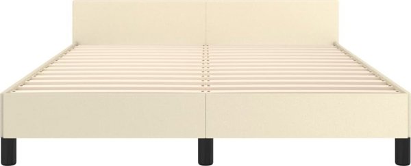 vidaXL Κρεβατοκάμαρα με κεφαλάρι, εκρού, 140x190 cm, τεχνητό δέρμα