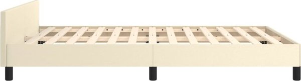 vidaXL Κρεβατοκάμαρα με κεφαλάρι, εκρού, 140x190 cm, τεχνητό δέρμα
