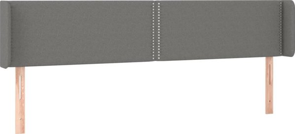 vidaXL Κεφαλάρι Κρεβατιού με LED, Σκούρο Γκρι, 203x16x78/88 cm, Υφασμάτινο